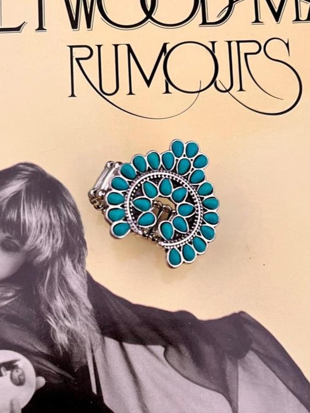 Turquoise Squash Blossom Ring